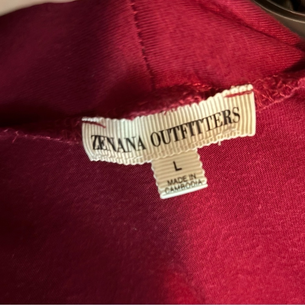Zenana Outfitters Deep Red Open Cardigan - Picture 3 of 5